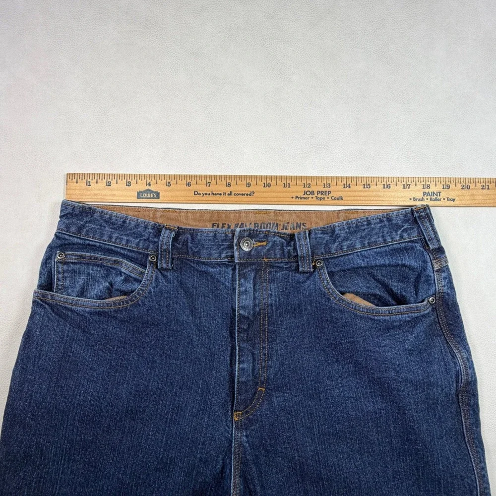 Duluth Trading Co Flex Ballroom Jeans Mens 36x32 Dark Wash Straight Leg Denim